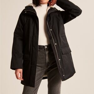 NWT Abercrombie and Fitch Black Parka Jacket